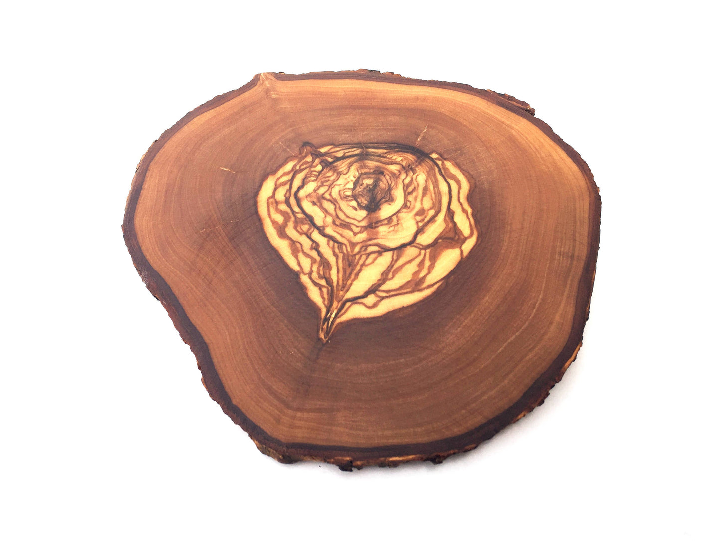 Natural Cut Glass Olive Wood Coasters - set of 6