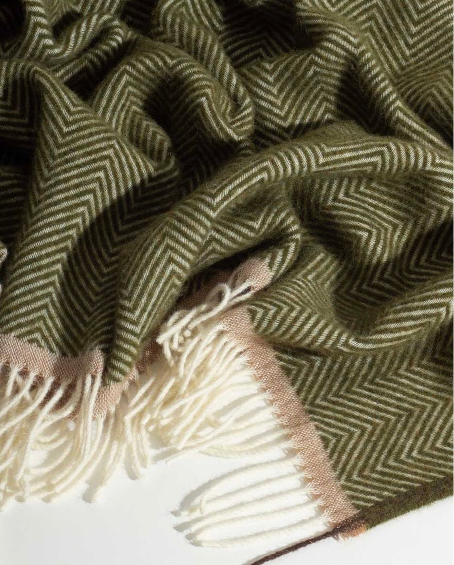 Wool Throw Blanket - Denver Olive