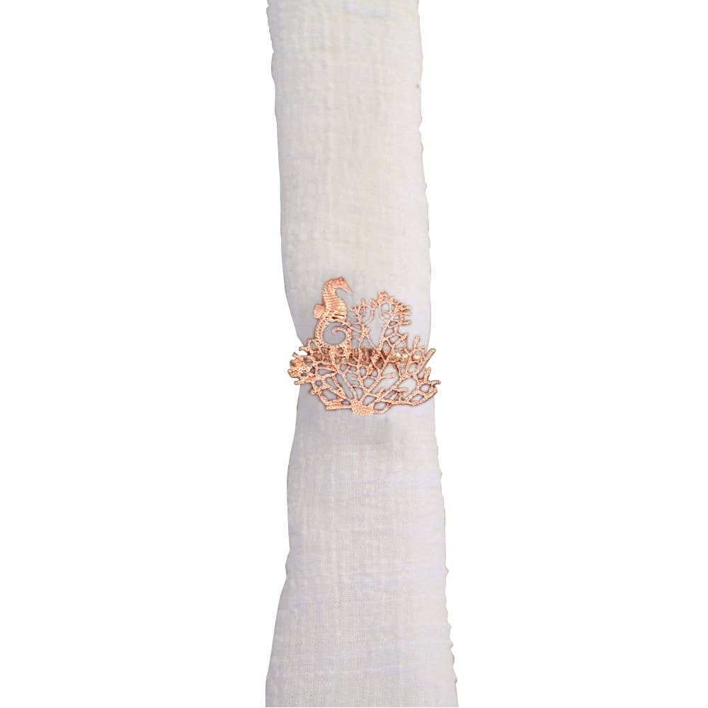 Rose Gold Coral Napkin Rings