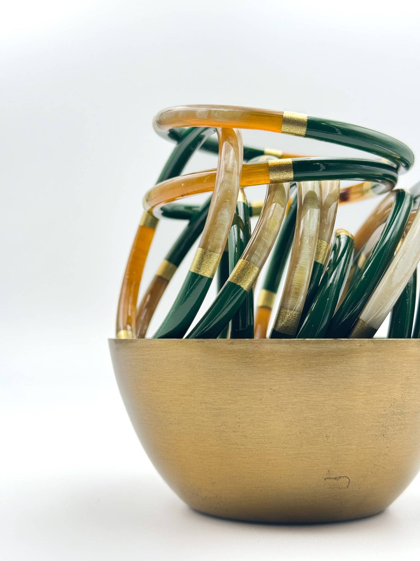 Lacquered Bangle - Forest Green and Gold