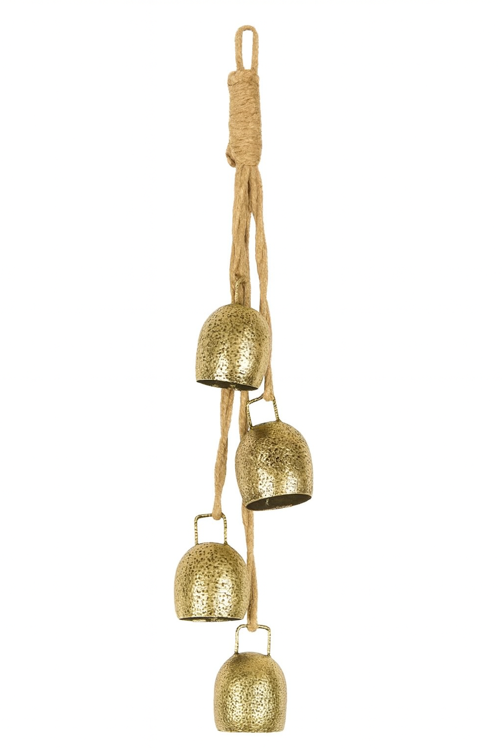 Set of Four Antiqued Brass Cow Bells