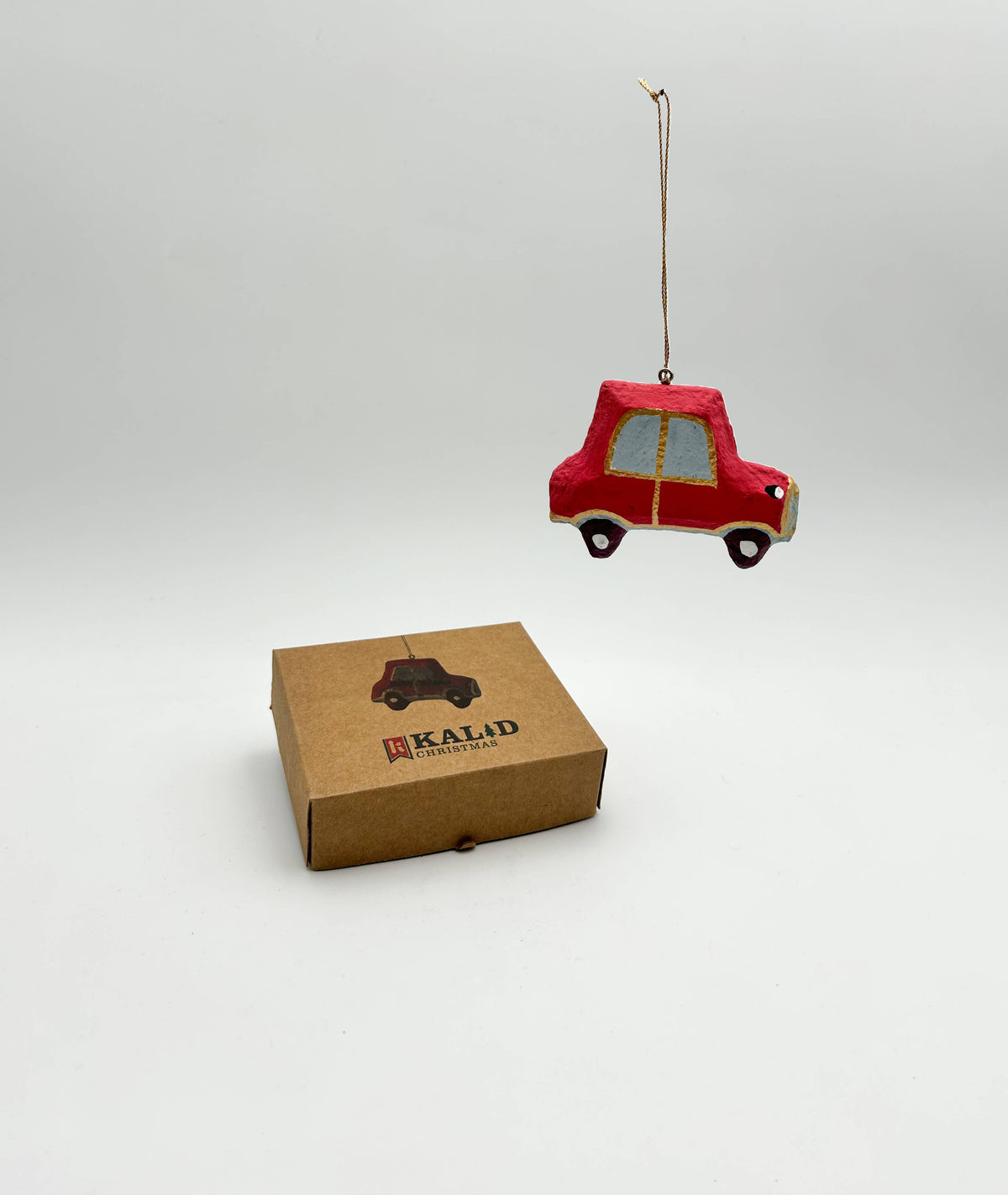 Hanging Christmas Car - Cotton Mache