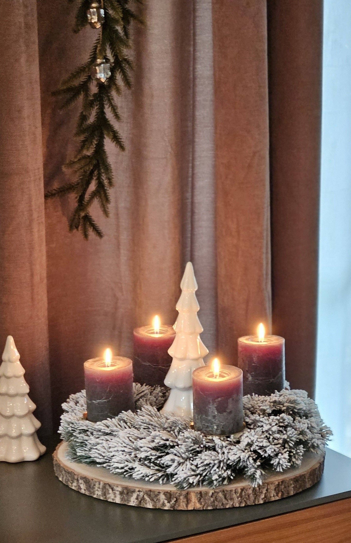 Artificial Snow Covered Christmas Wreath
