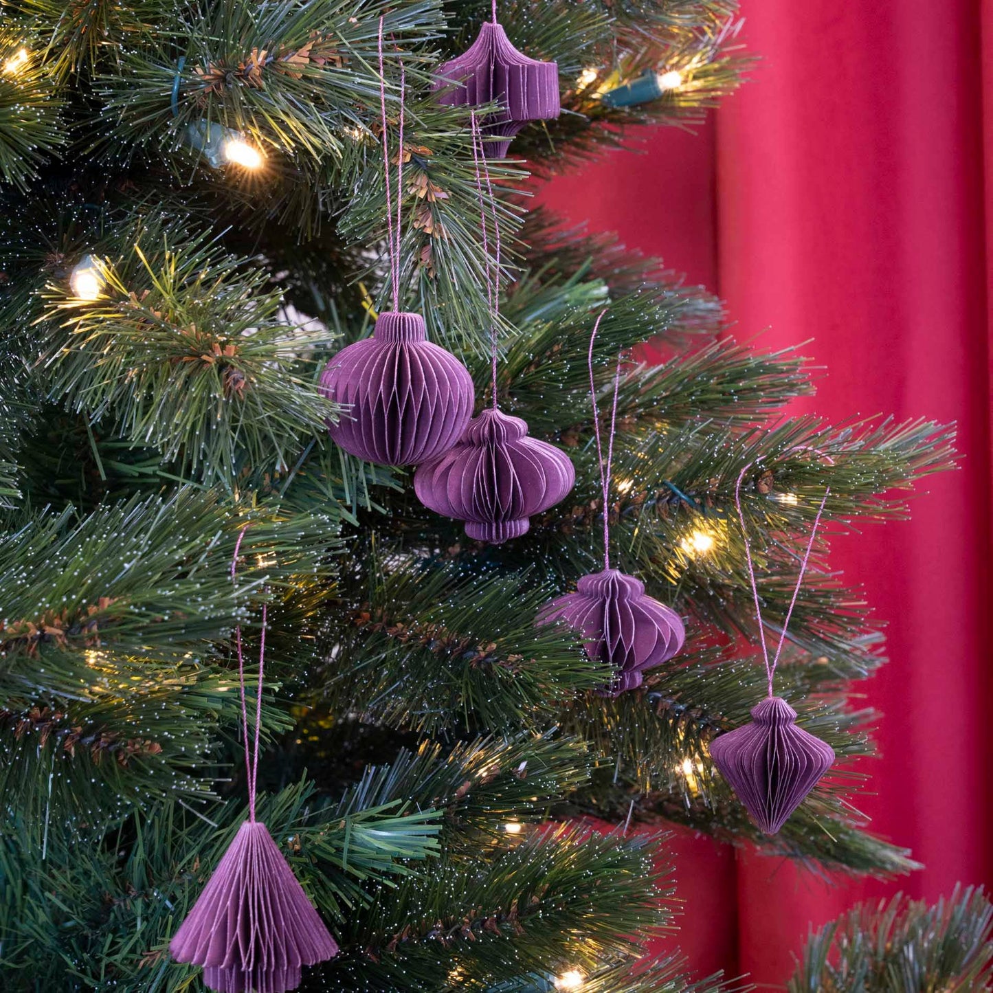 Hanging Honeycomb Paper Ornaments - Set of 6