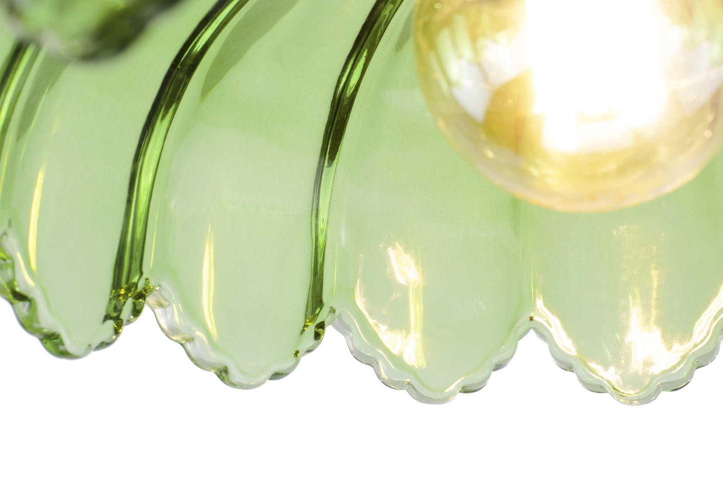 Pétale Coloured Glass Suspension: Green