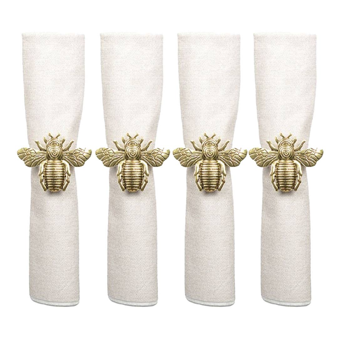 Set of 4 Bee Napkin Rings