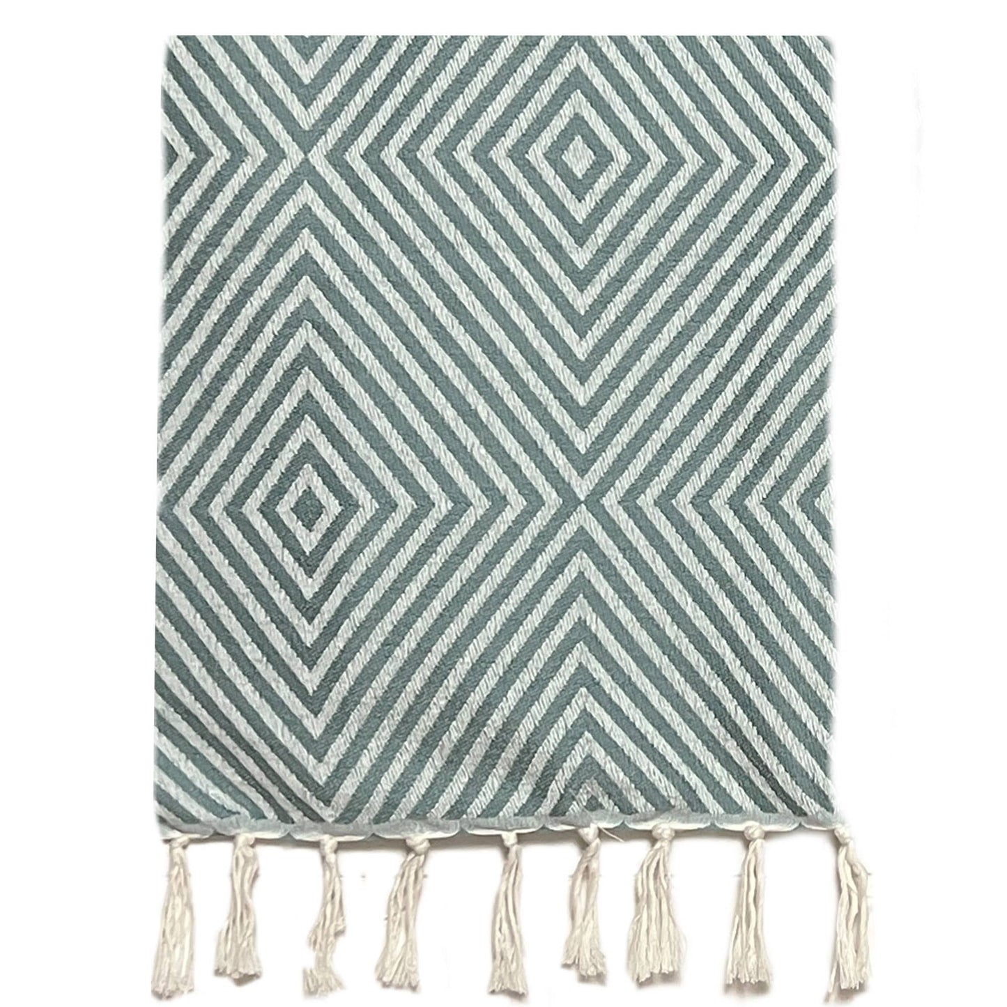 Wool and Cotton Throw - Eucalyptus Green