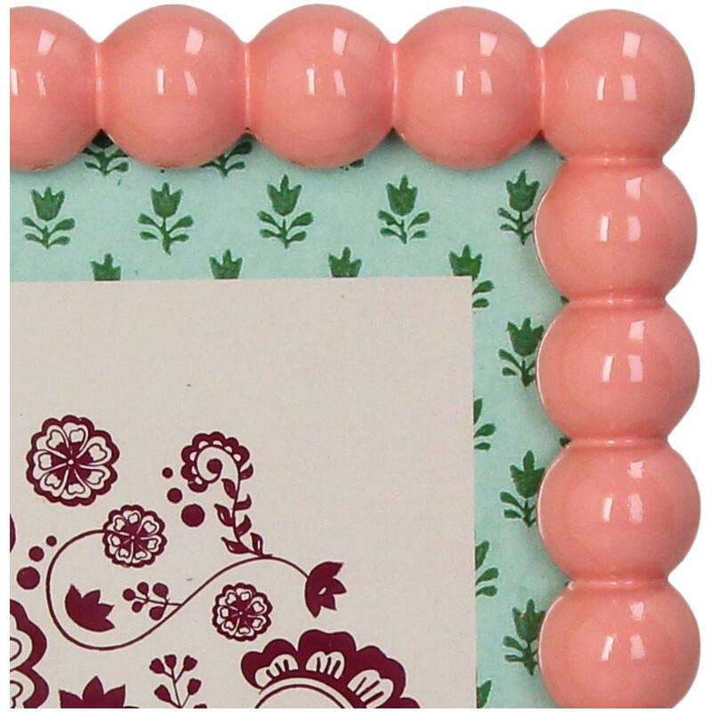 Peach Beaded Photo Frame