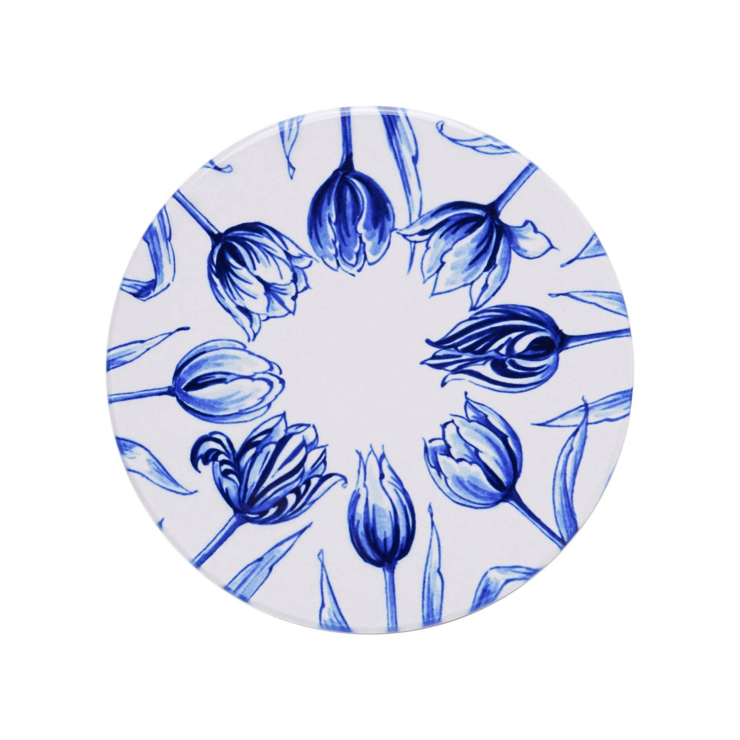 Delft Blue Cheerful Tulips Coaster Set - Set of 4