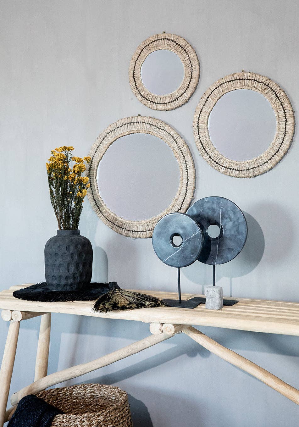 The Gajih Mirror - Natural & Black