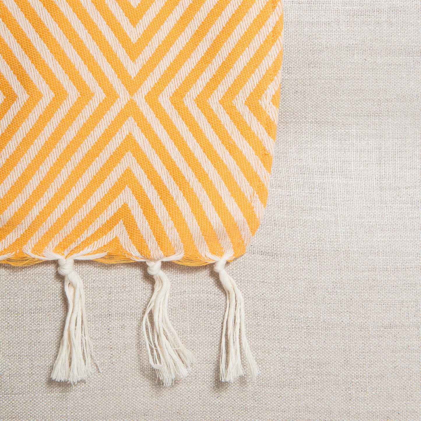Wool and Cotton Throw - Saffron Yellow