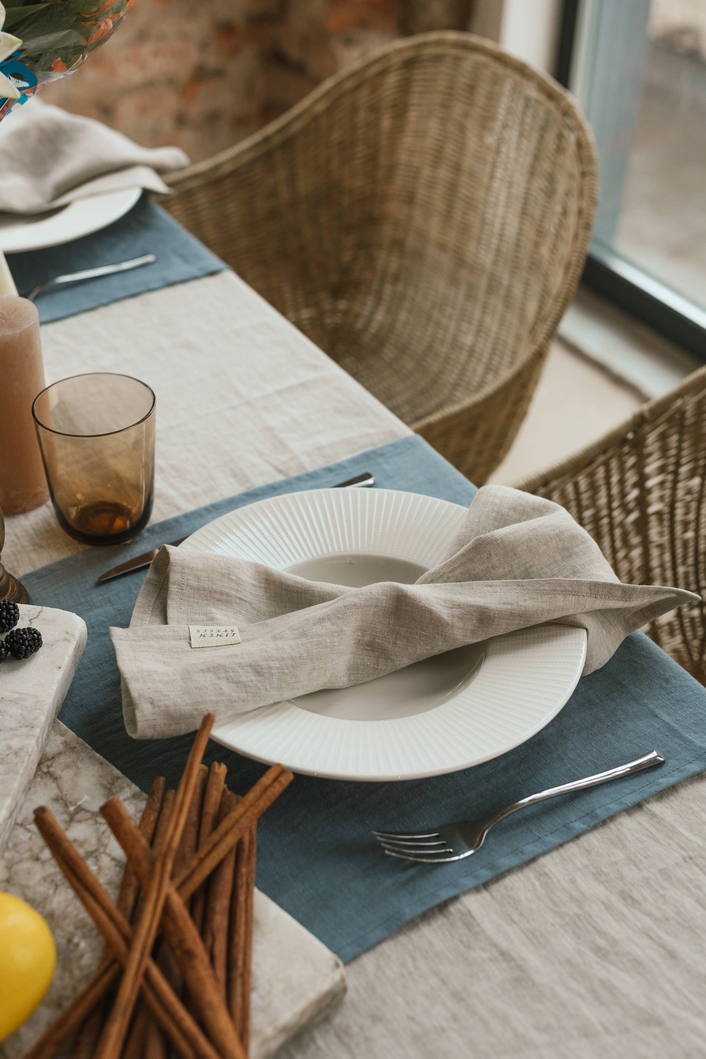 Natural Melange Linen Napkin - Set Of 2