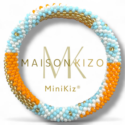 Nepalese Children’s Beaded Bracelet - Blue & Orange