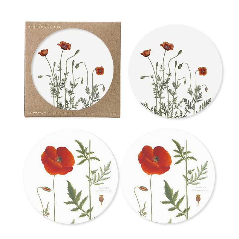 Poppy Coasters - Set of Four