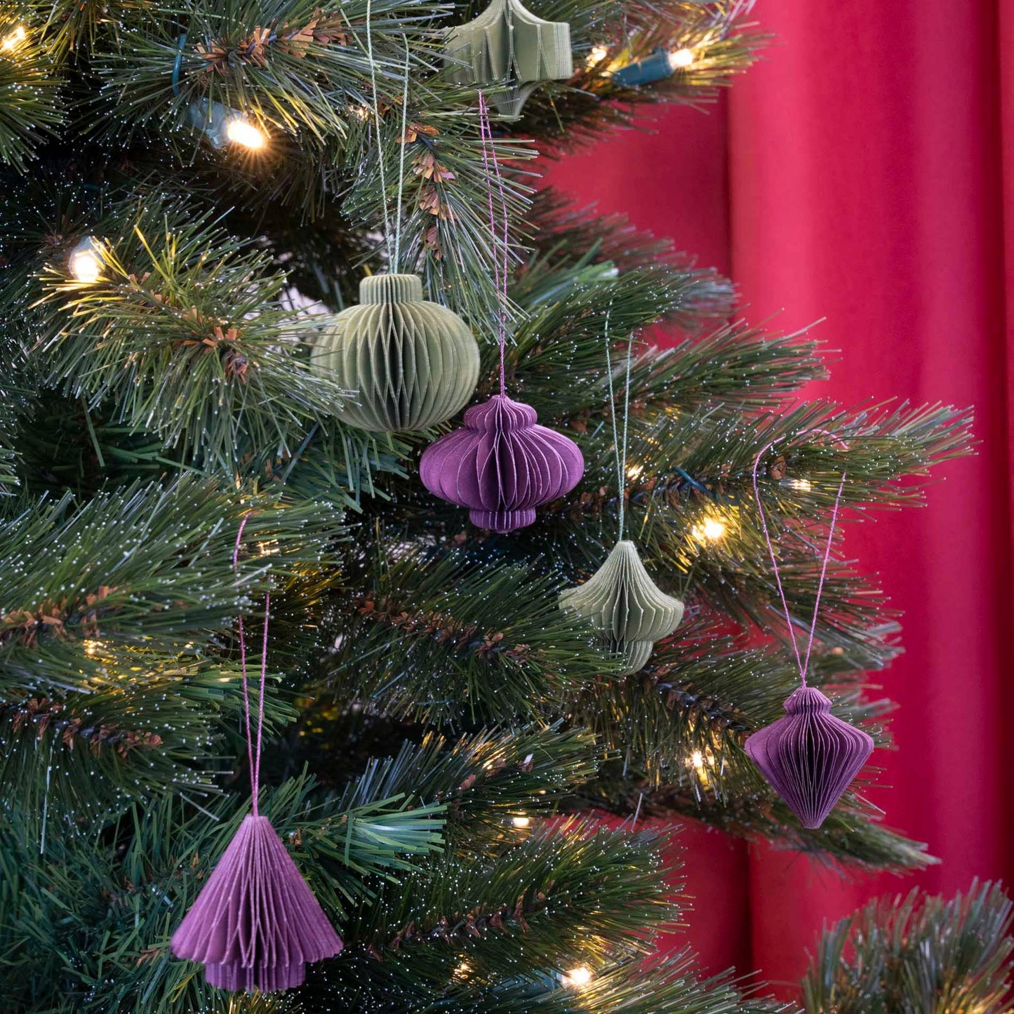 Hanging Honeycomb Paper Ornaments - Set of 6