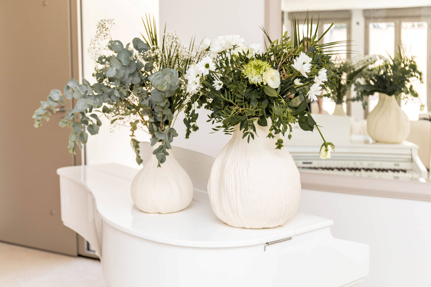 Creamy White Round Vase