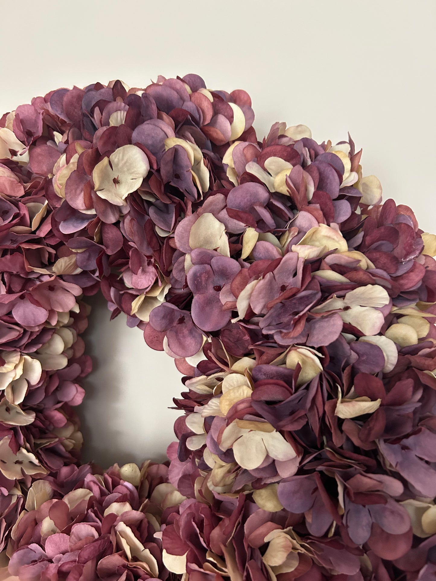 Silk Hydrangea Wreath in Antique Rose