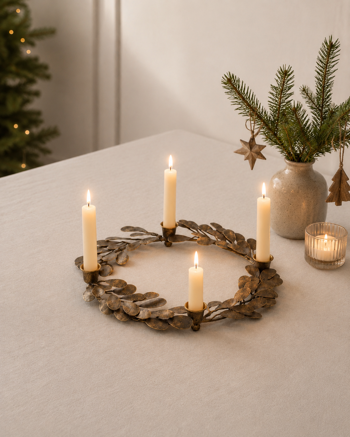 Antique Gold Advent Wreath