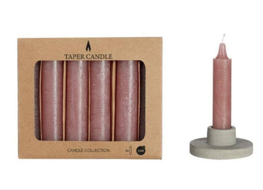 Short Taper Candle Set in Rose