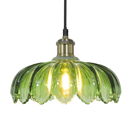 Pétale Coloured Glass Suspension: Green