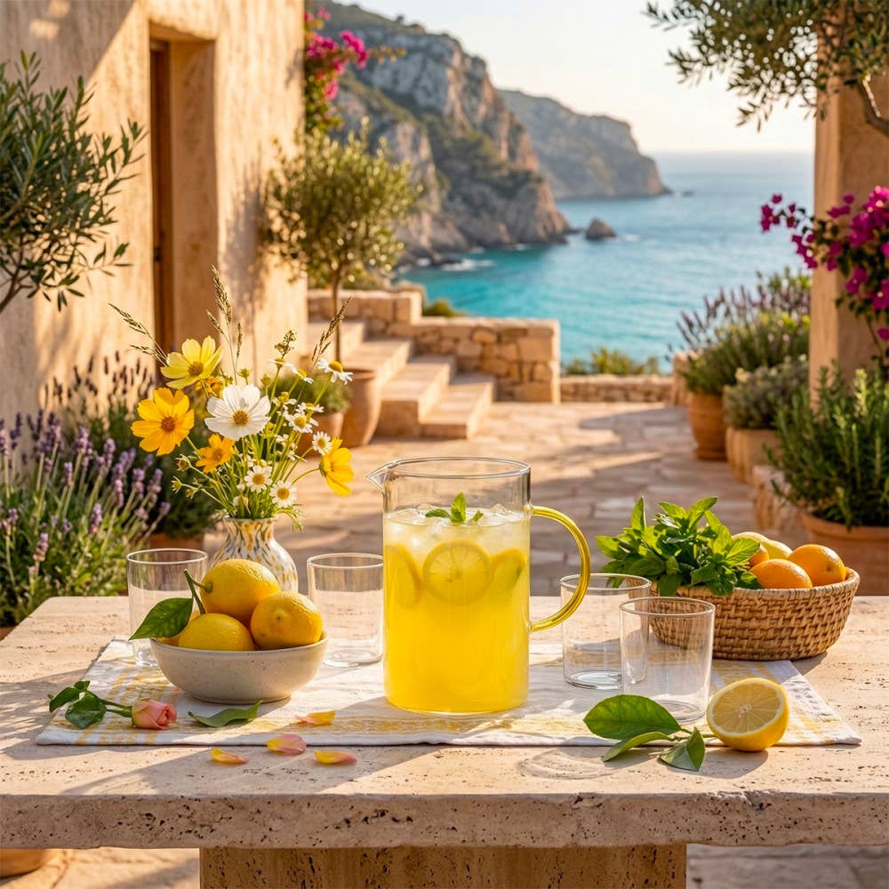 Lemon Handle Glass Pitcher