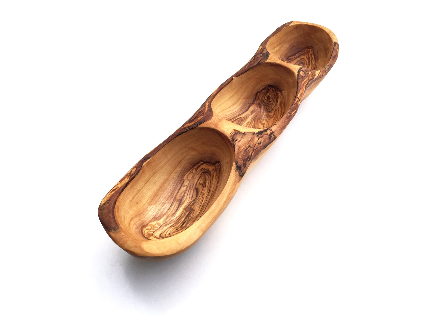 Handmade Olive Wood Dip & Snack Server