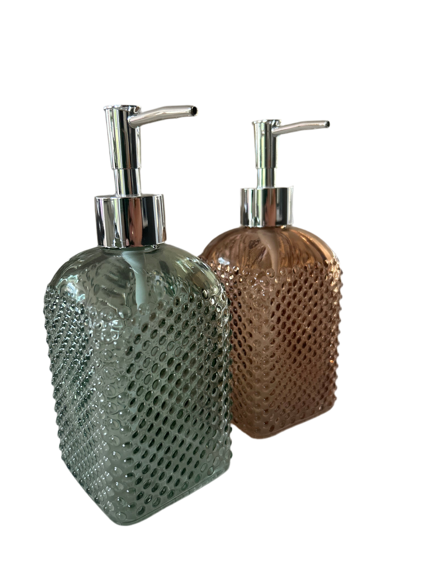 Textured Glass Soap Dispenser 2 Colours