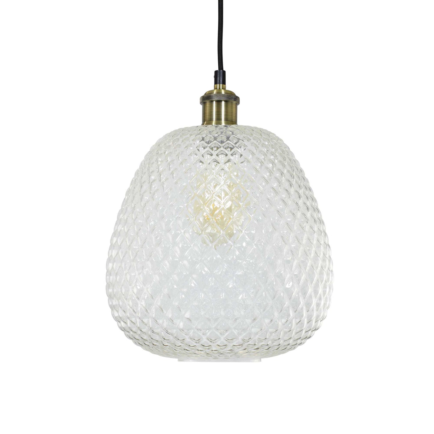Textured Clear Glass Pendant - Genura