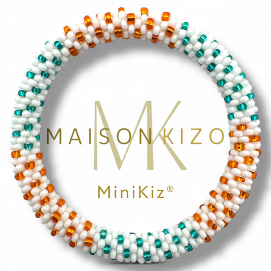 Nepalese Childrens Beaded Bracelet - Turquoise & Orange