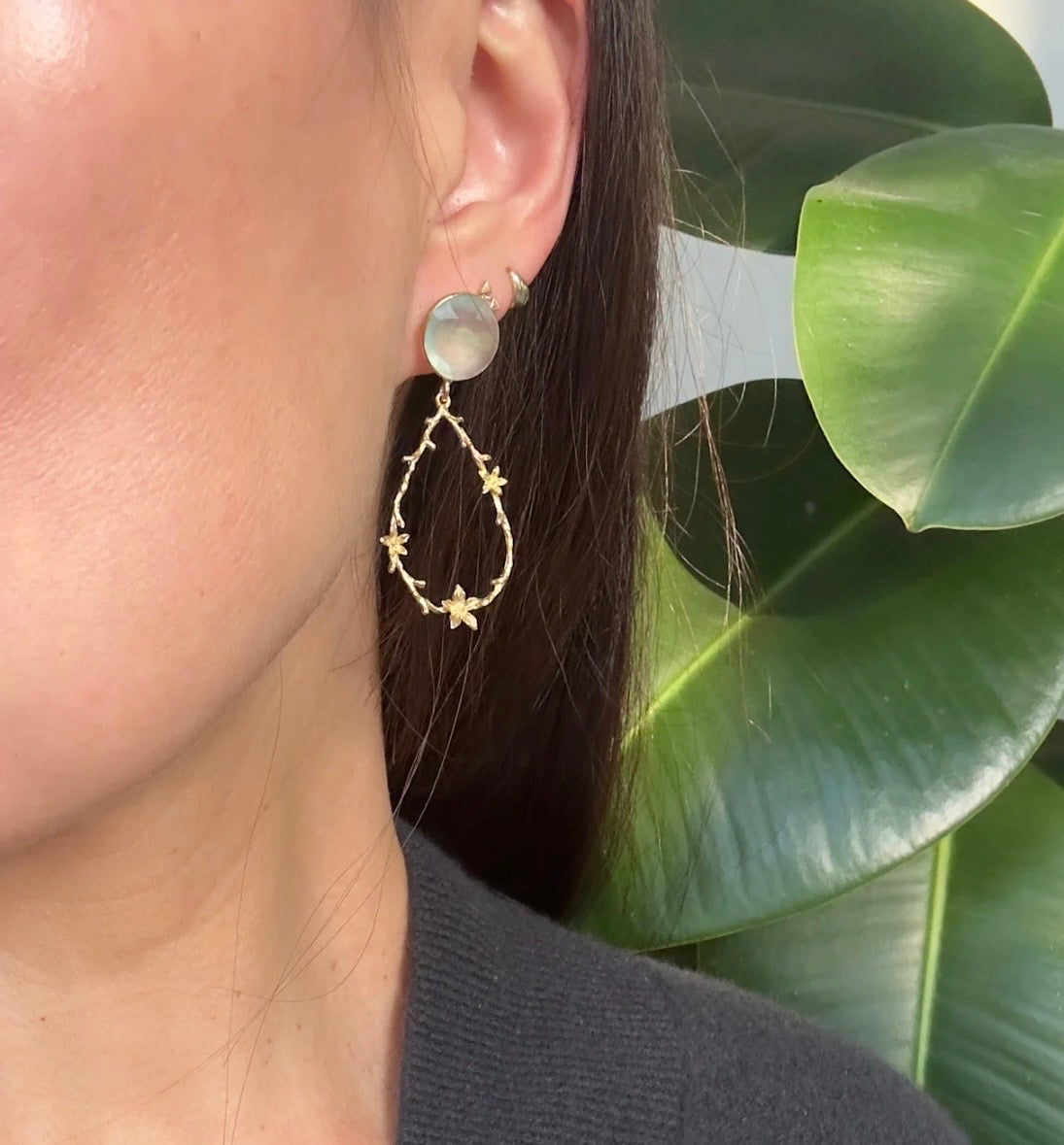 Fleur Chalcedony Drop Earrings