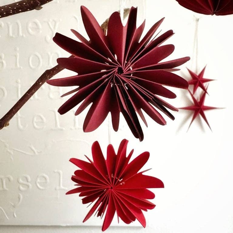 Paper Snowflake Ornaments - Two Colours