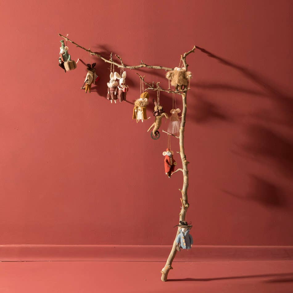 Felt Bunny Ornament - Festive Gift Giver