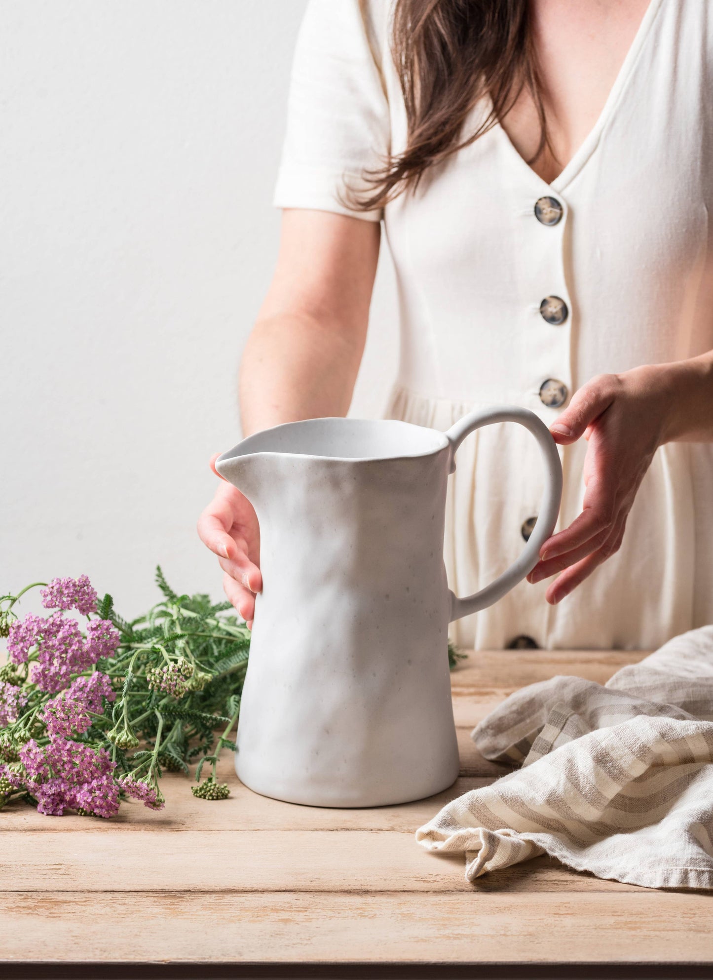 Nature Shape White Pitcher