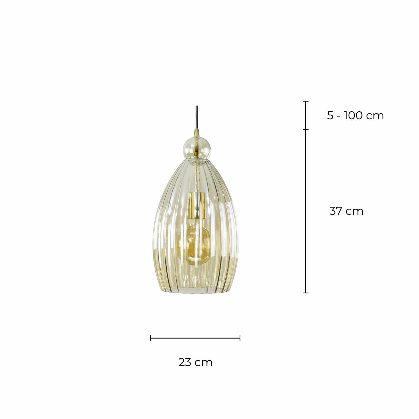 Genusi Striated Amber Glass Suspension