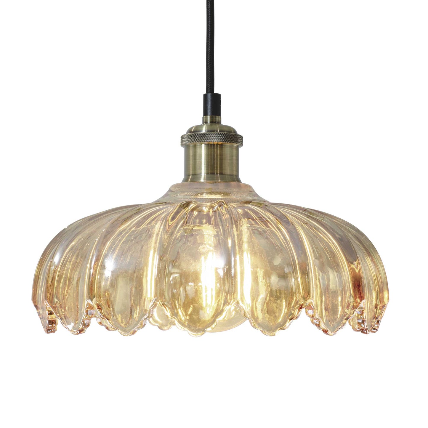 Pétale Coloured Glass Suspension: Green