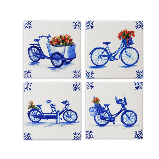 Coaster Set - Bicycles & Blooms