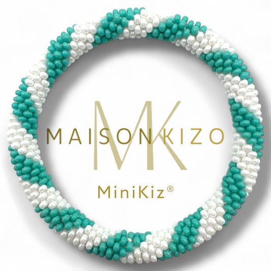 Nepalese Childrens Beaded Bracelet - Turquoise & White