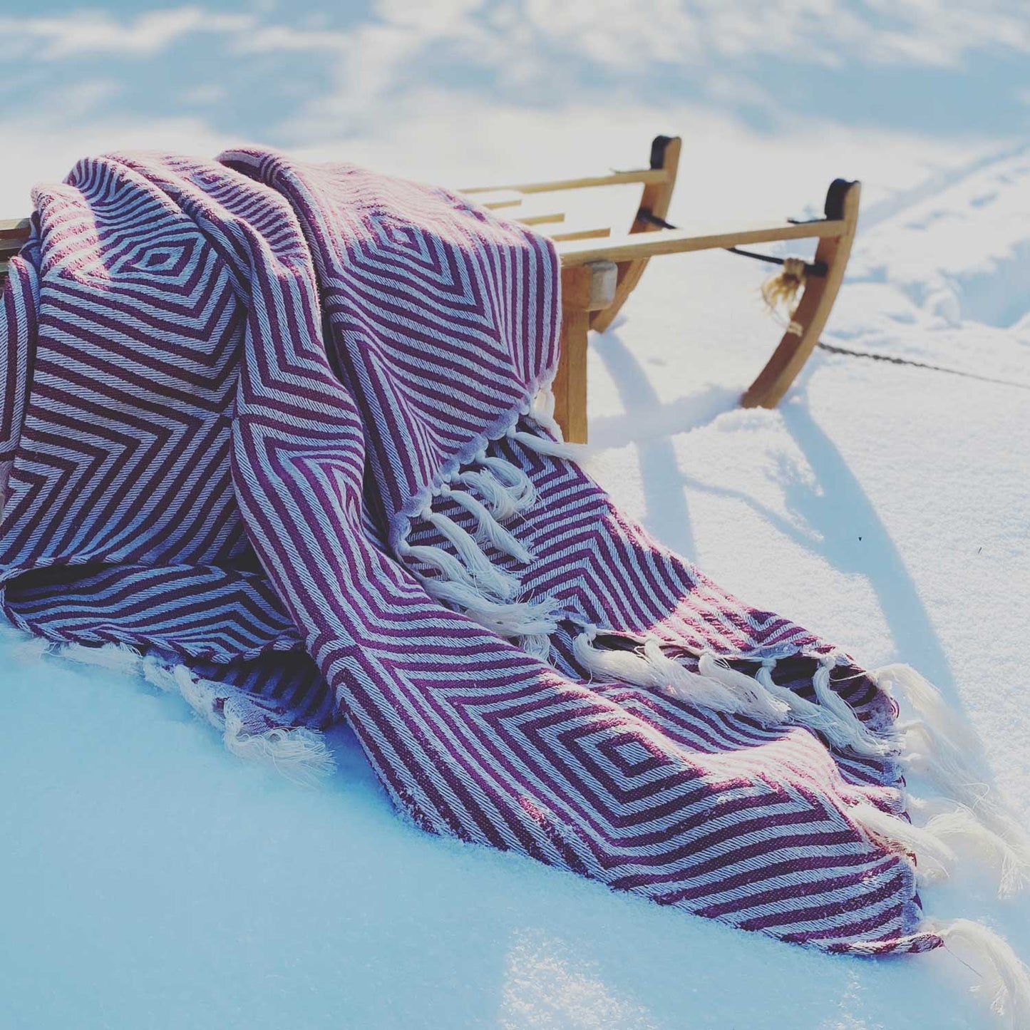 Wool and Cotton Throw - Rose