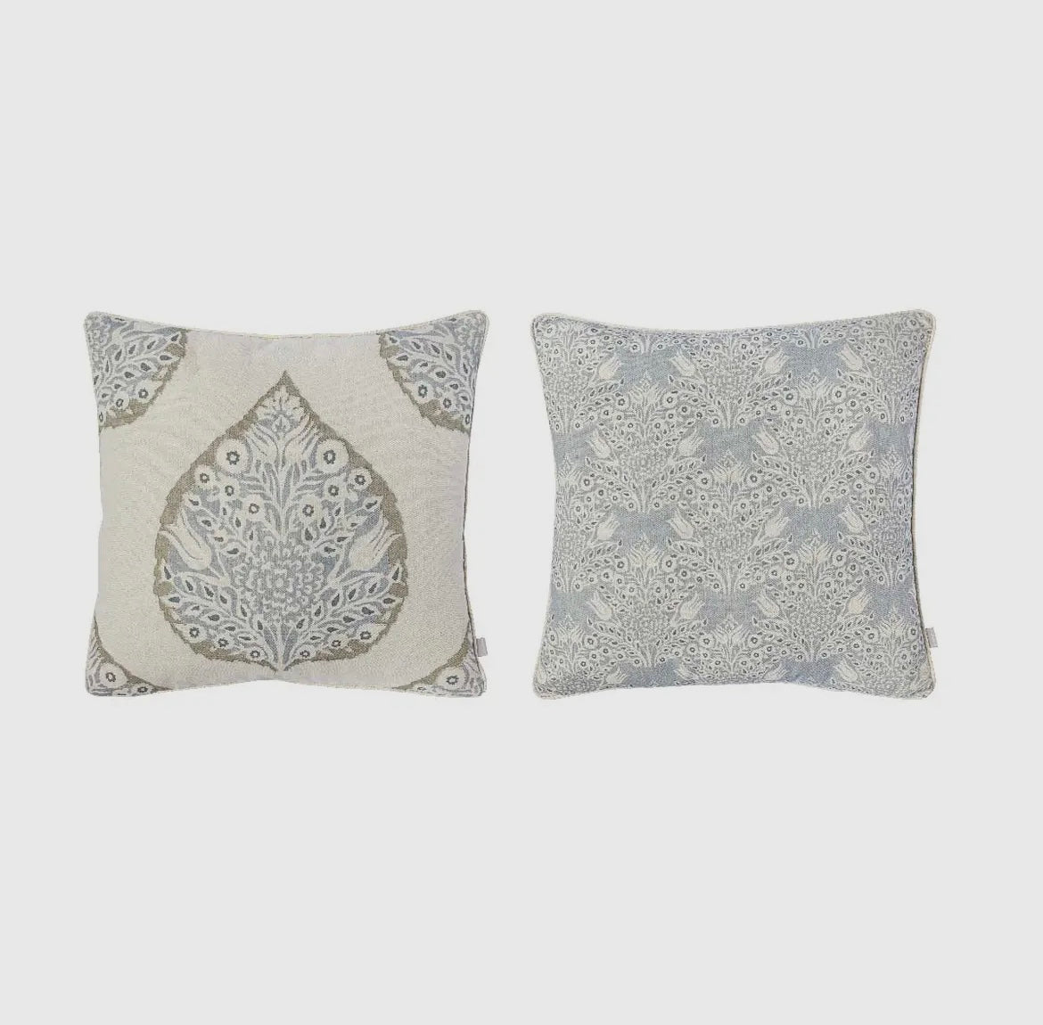 Soft Cotton Cushion Covers - Blue Leaf