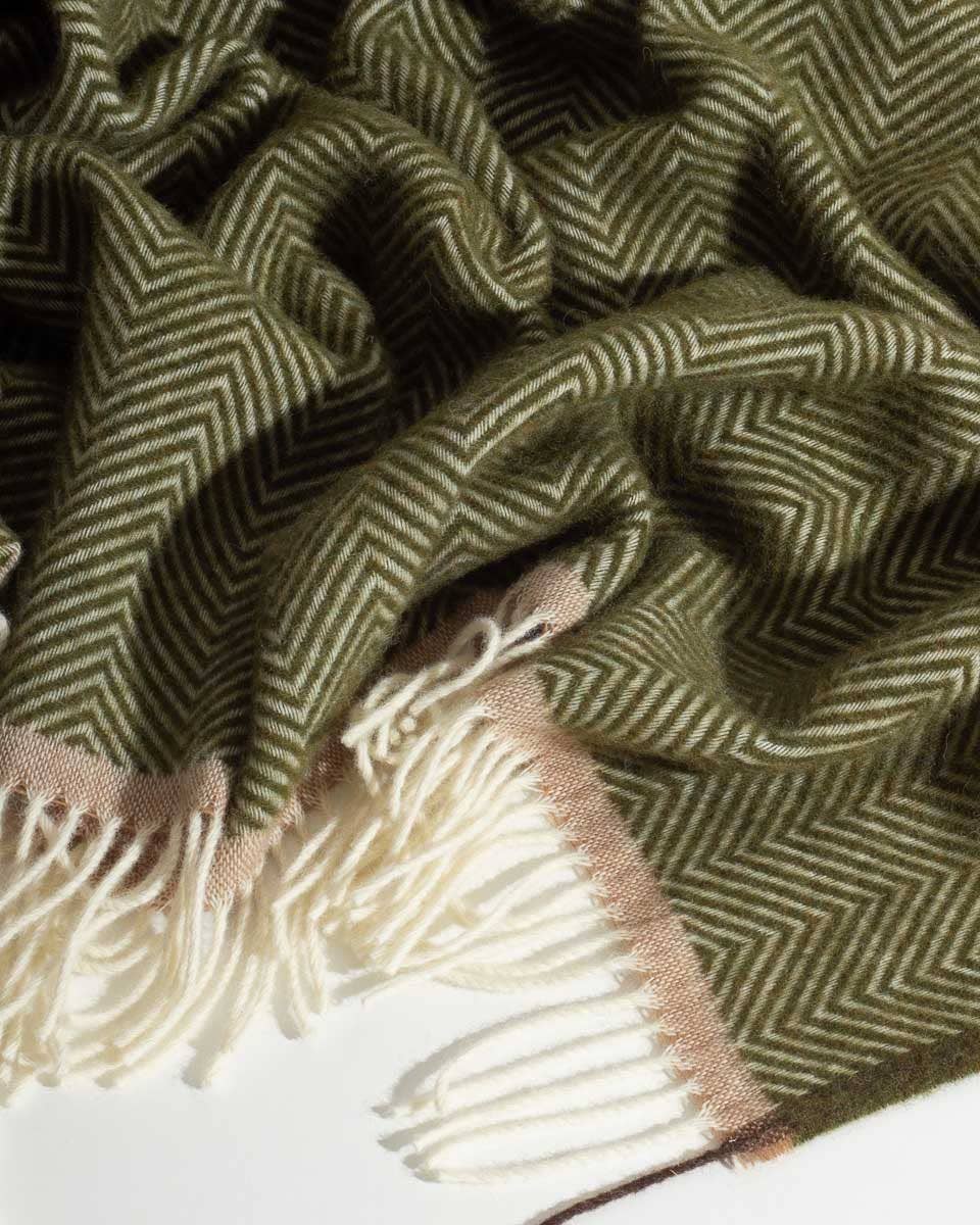 Denver Throw Blanket in Olive Green