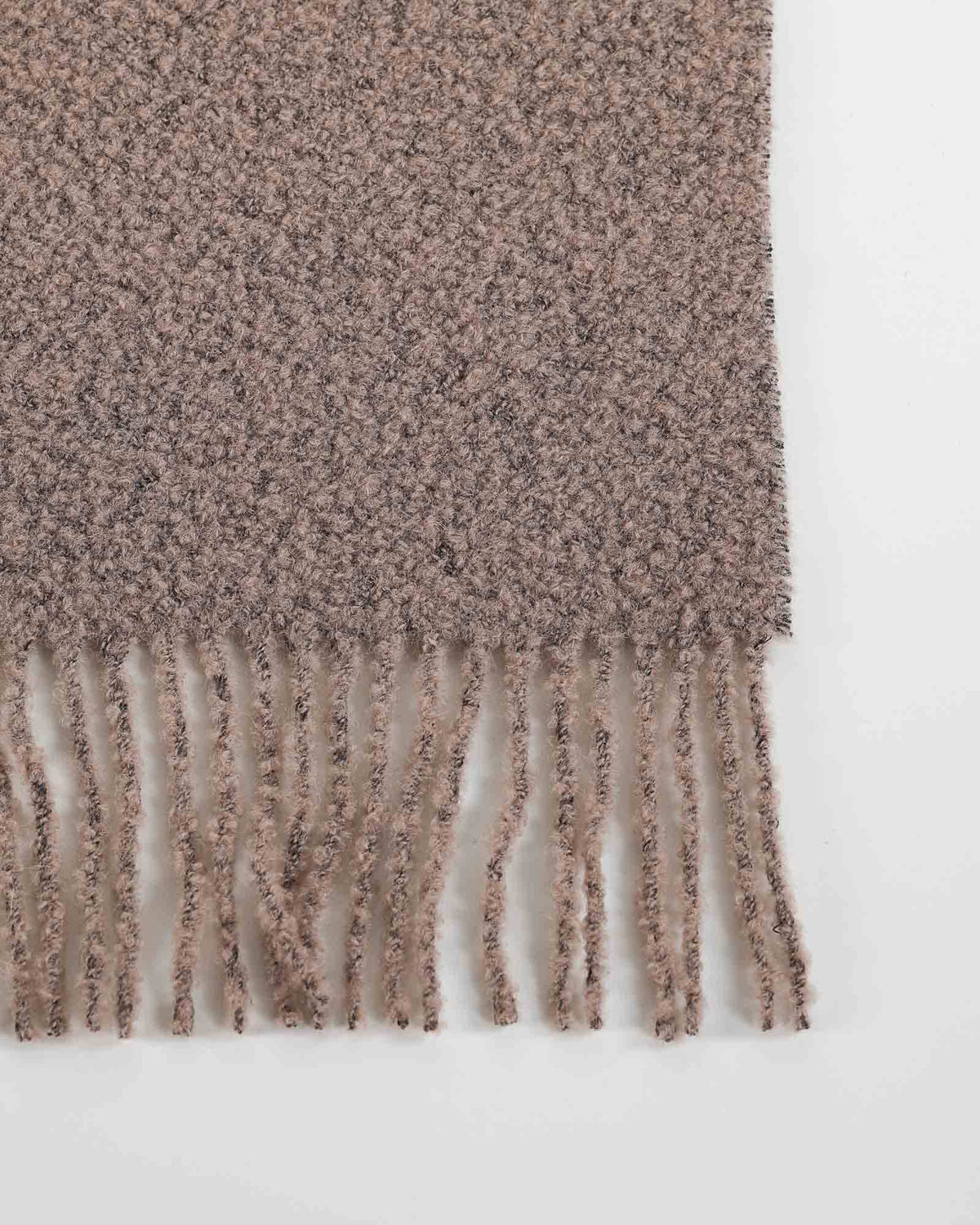 Wool Bouclé Throw Blanket - Cappuccino