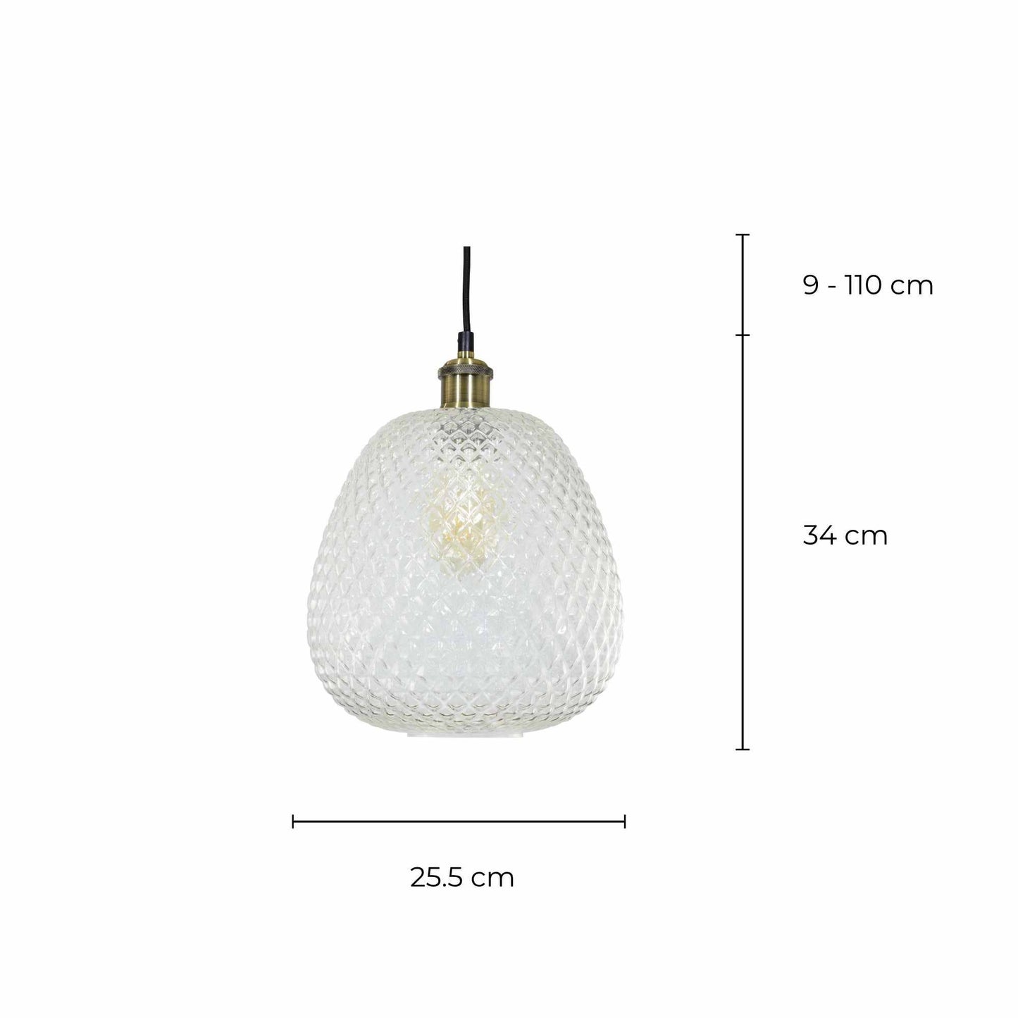 Textured Clear Glass Pendant - Genura