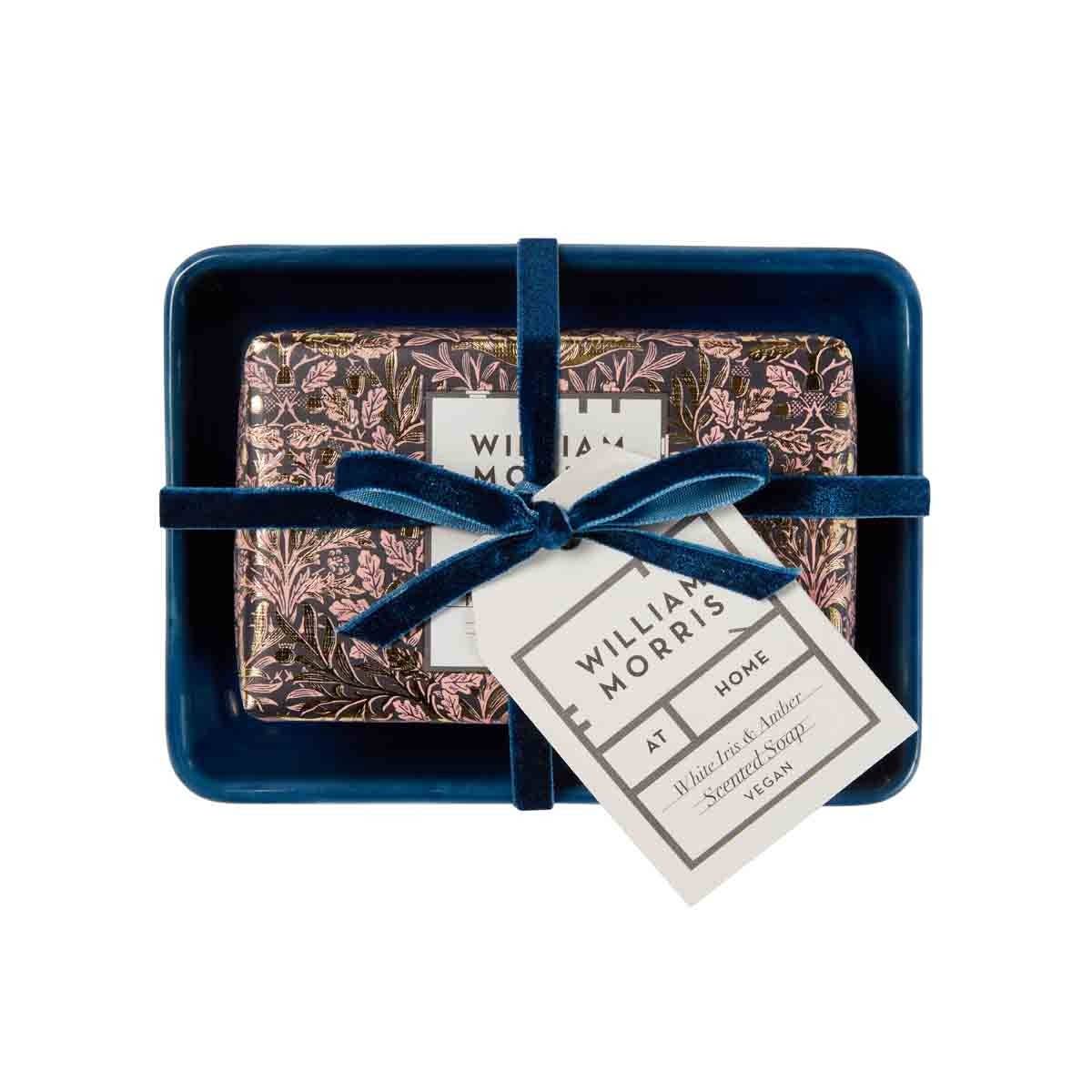 W. Morris Soap Set With Ceramic Dish