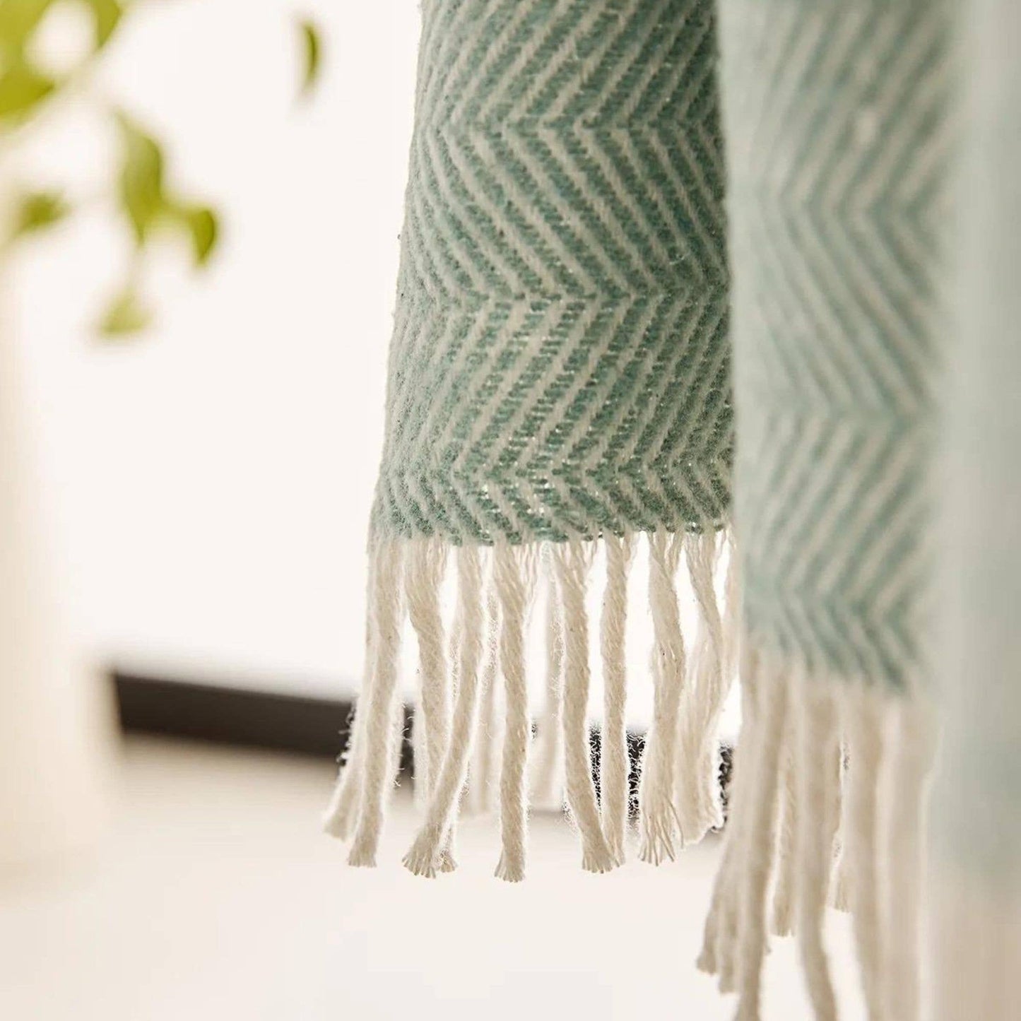 Herringbone Throw Blanket - Mint