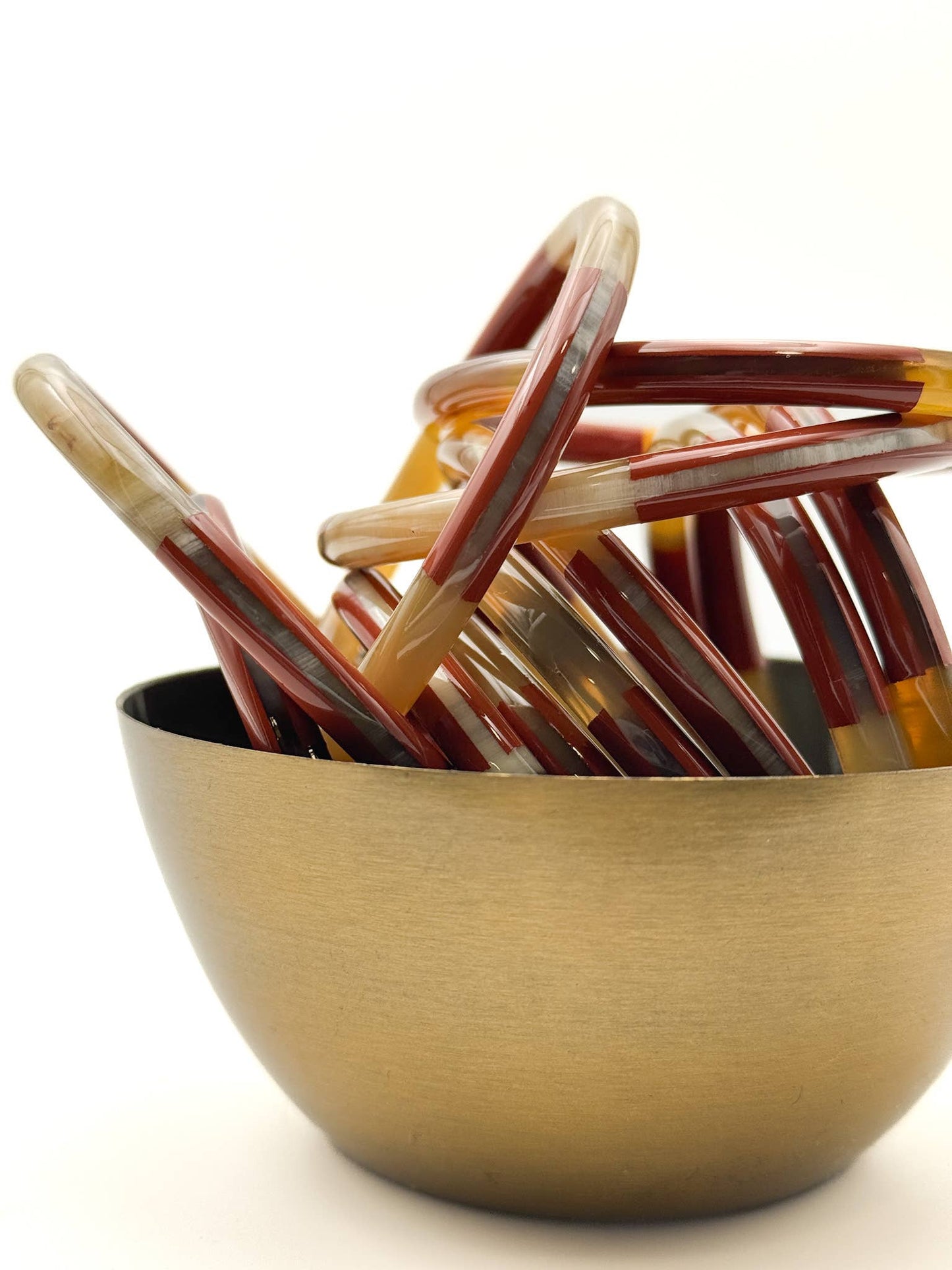 Lacquered Bangle - Terracotta & Brown