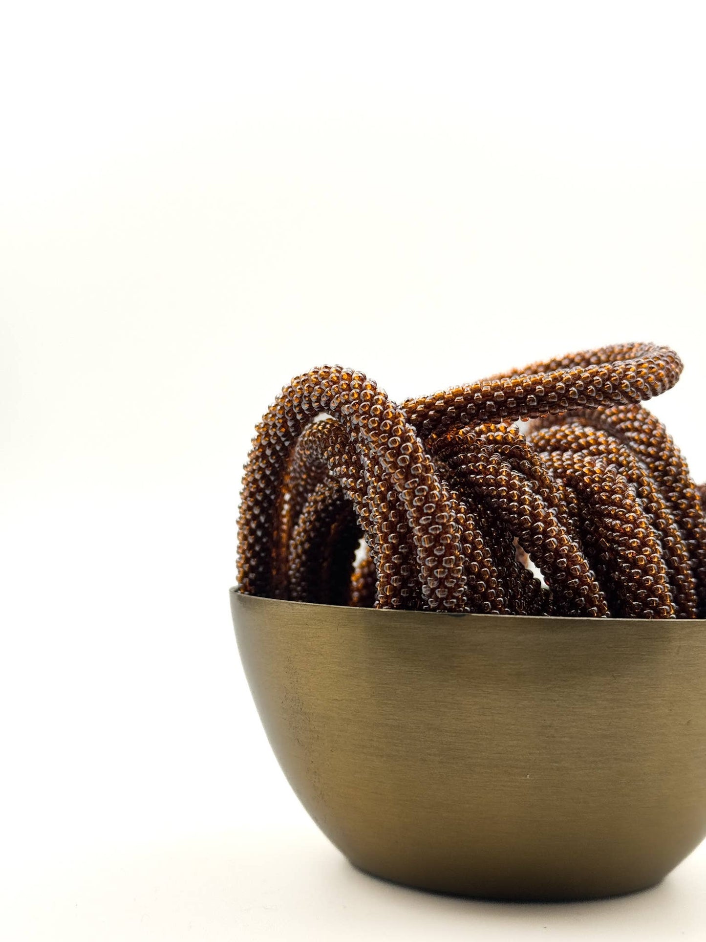 Nepalese Handmade Beaded Bracelet - Iced Brown