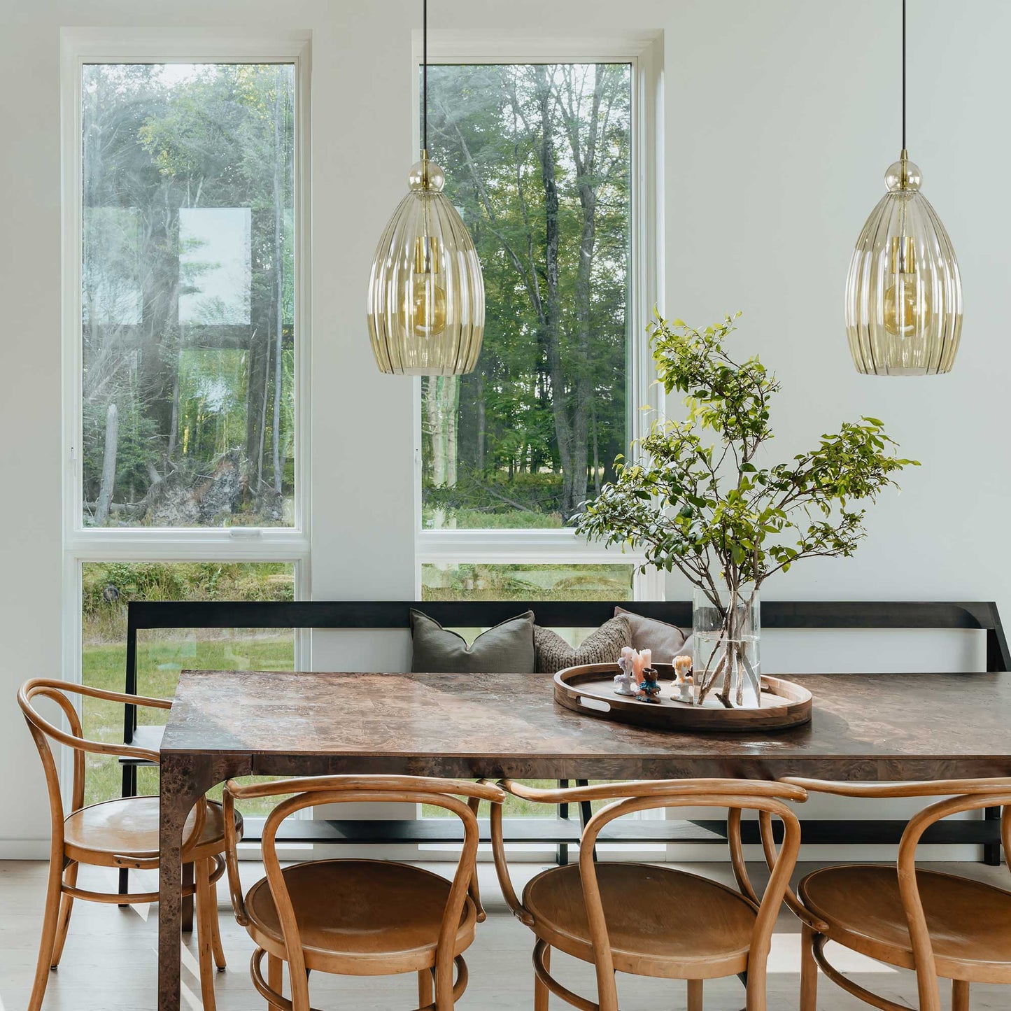Genusi Striated Amber Glass Suspension