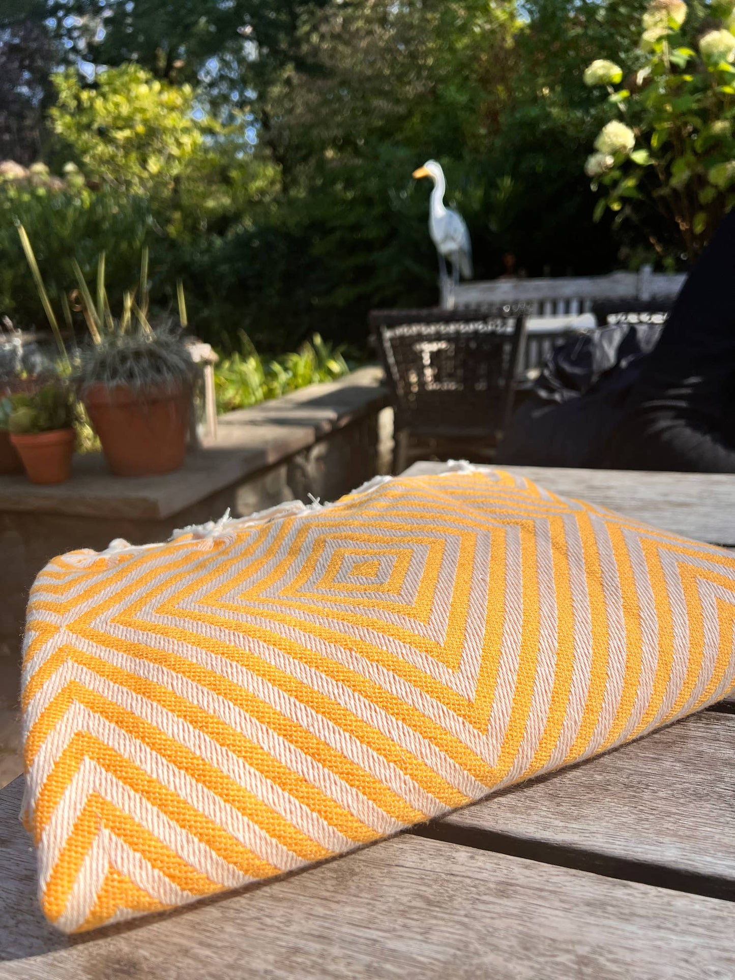Wool and Cotton Throw - Saffron Yellow