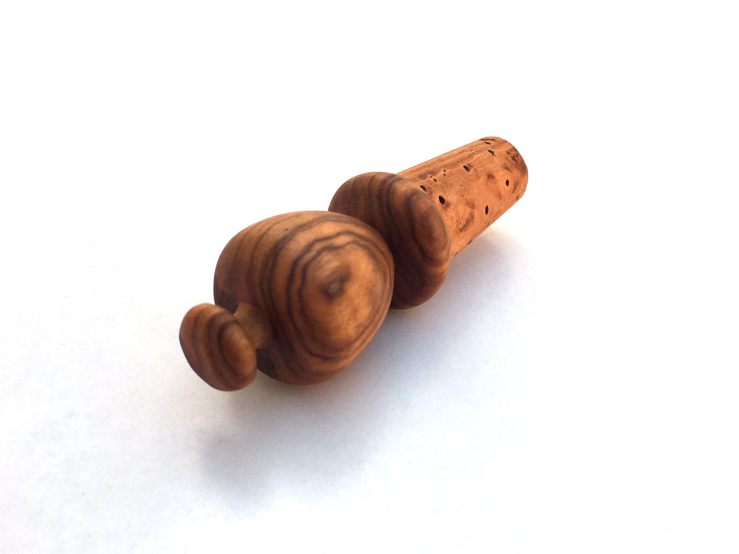 Olive Wood Bottle Stopper - Apple
