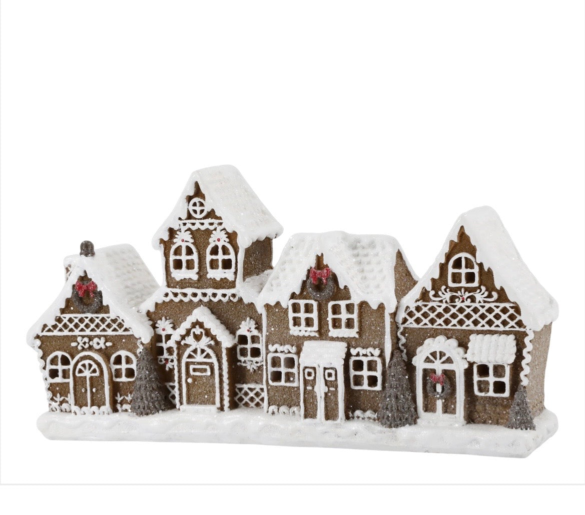 Snowy LED Gingerbread Village